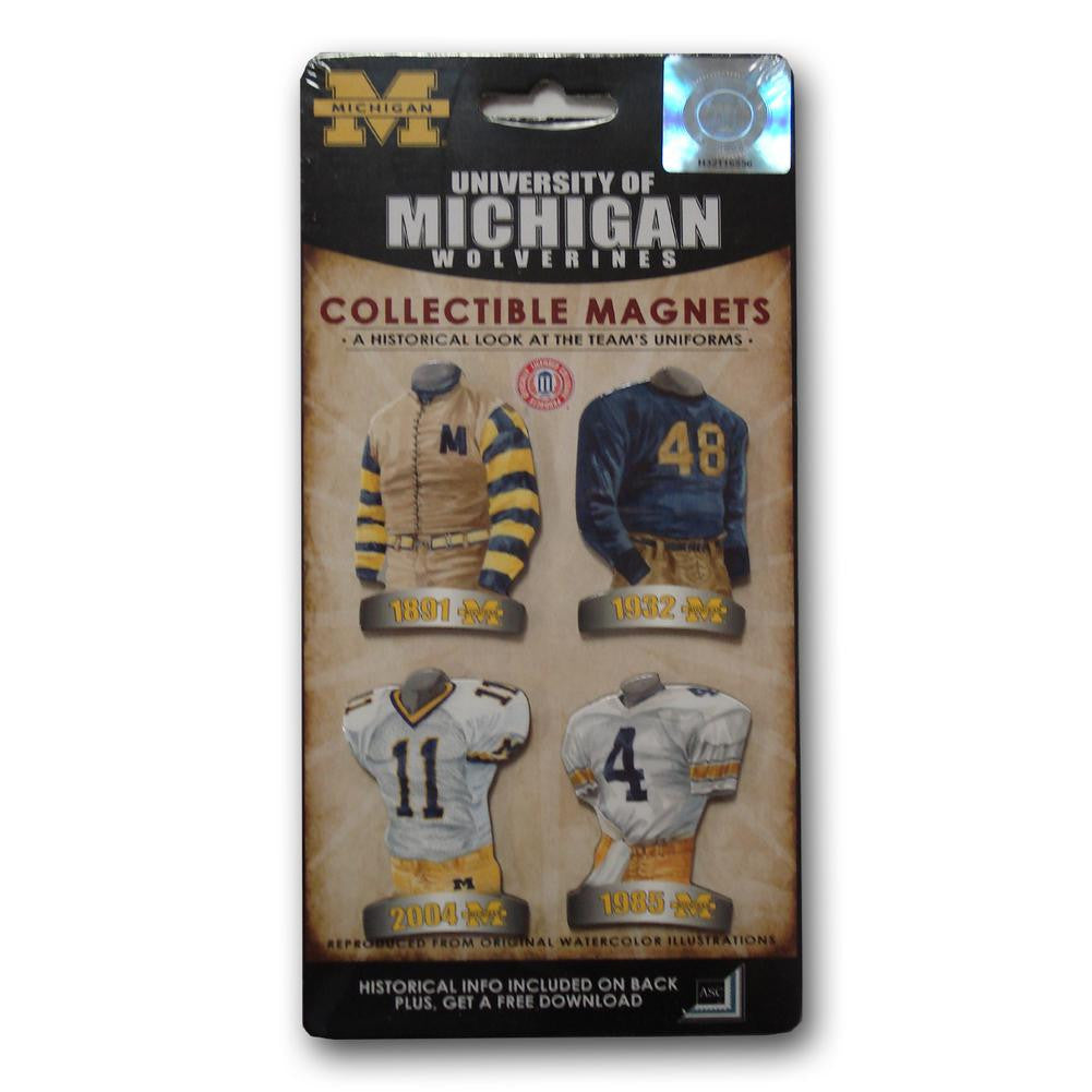 4 Pack Uniform Magnet Set - Ncaa - University of Michigan