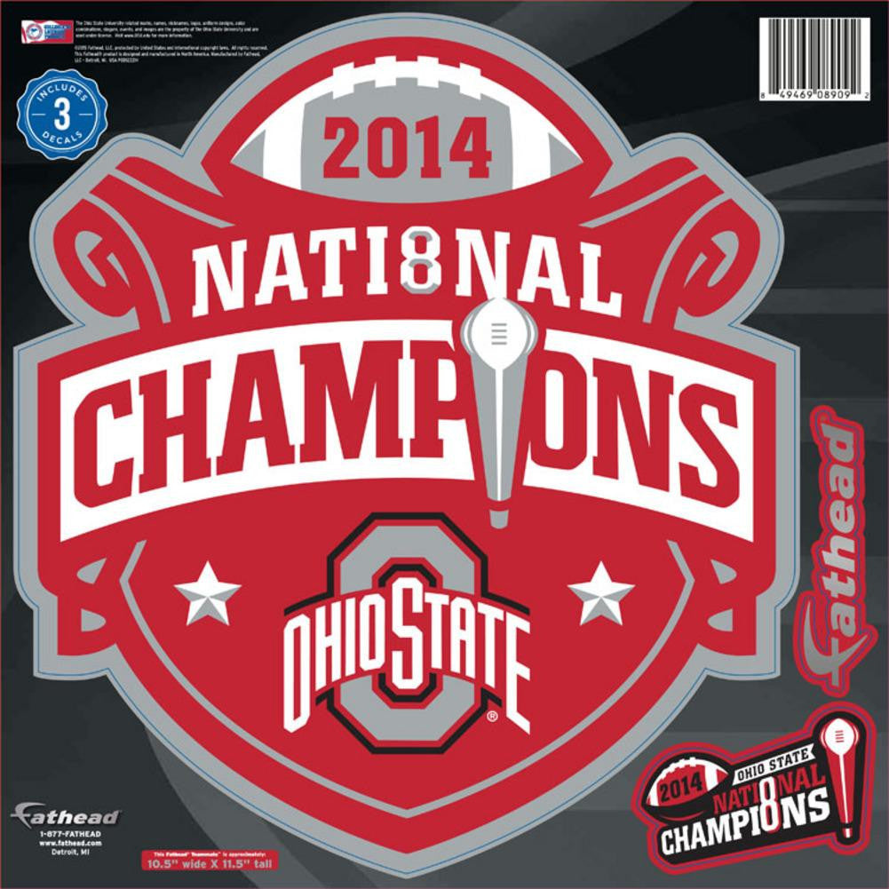 Fathead NCAA Ohio State Buckeyes 2014 FB National Champs Teammate Logo Retail 6-Pack