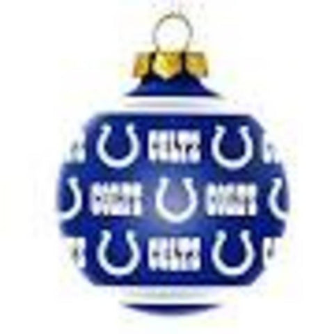 Indianapolis Colts Repeat Print Glass Ball Ornament