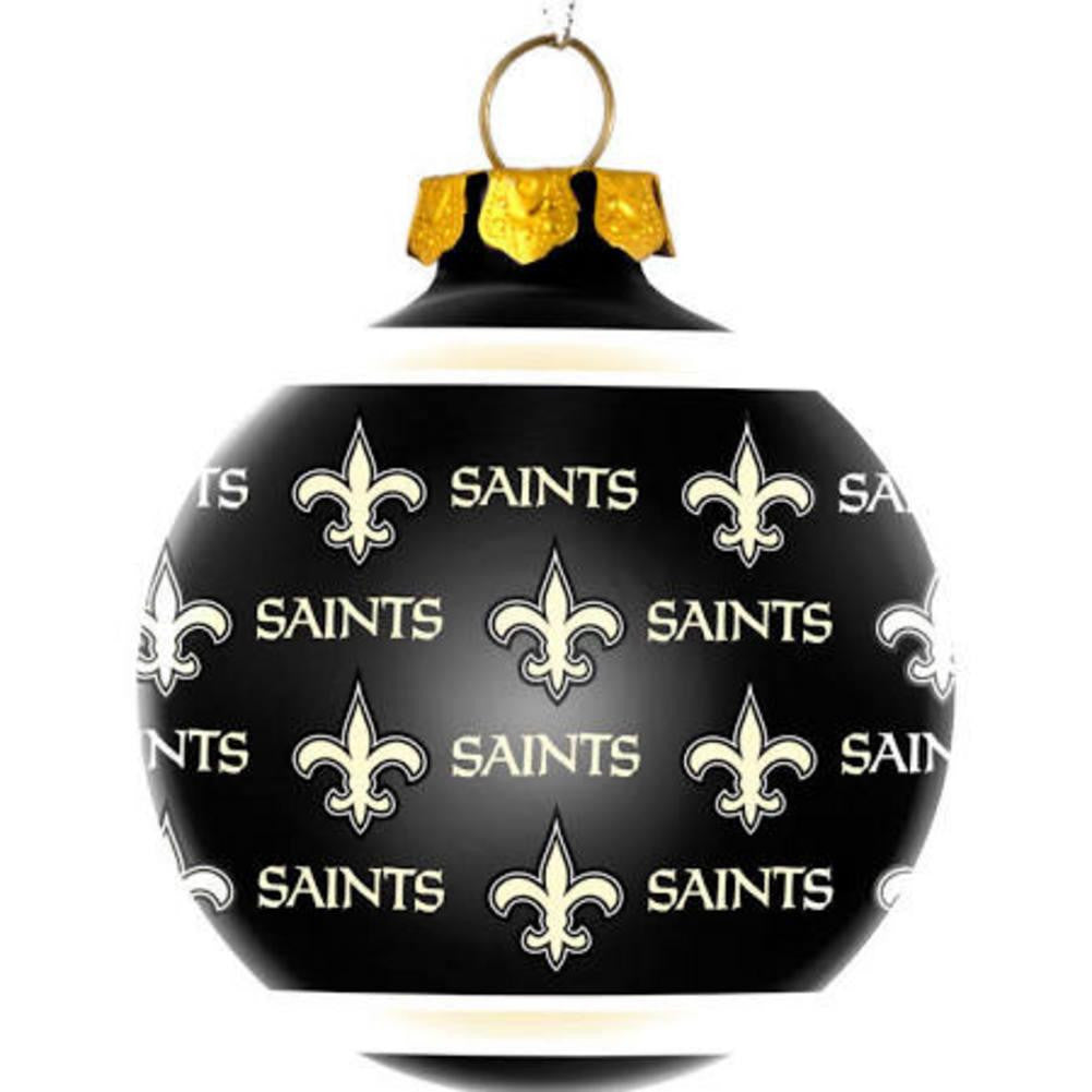 New Orleans Saints Repeat Print Glass Ball Ornament