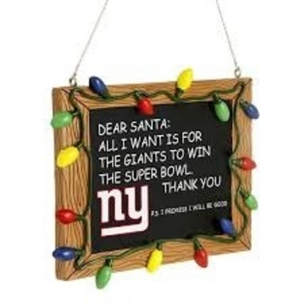 New York Giants Resin Chalkboard Sign Ornament