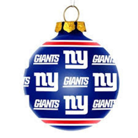 New York Giants Repeat Print Glass Ball Ornament