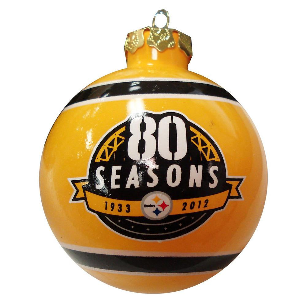 NFL Pittsburgh Steelers 80th Anniversary Glass Ball Ornament