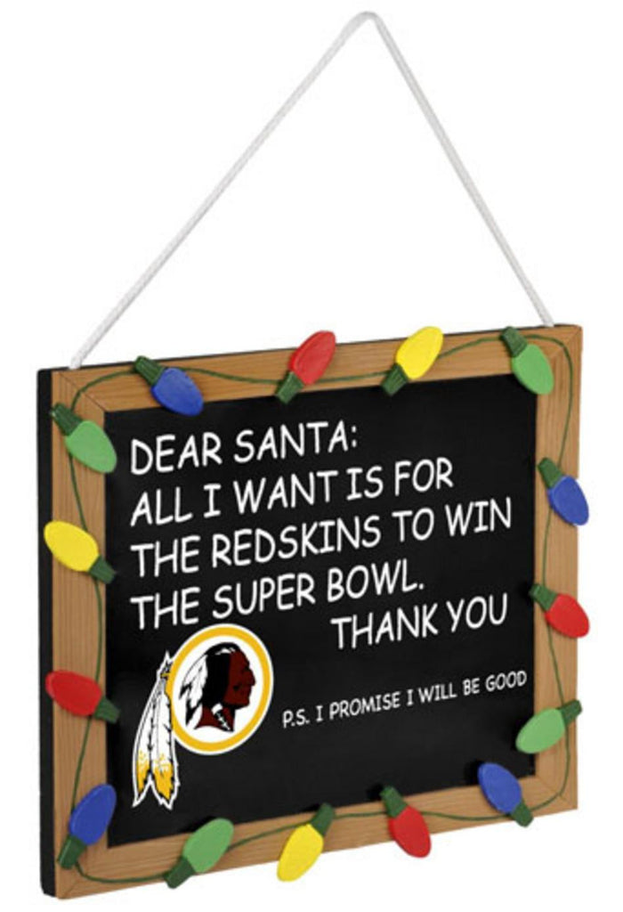 Washington Redskins NFL Holiday Santa Chalkboard Sign
