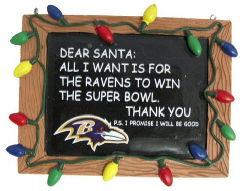 NFL Football Resin Chalkboard Sign Holiday Christmas Ornament