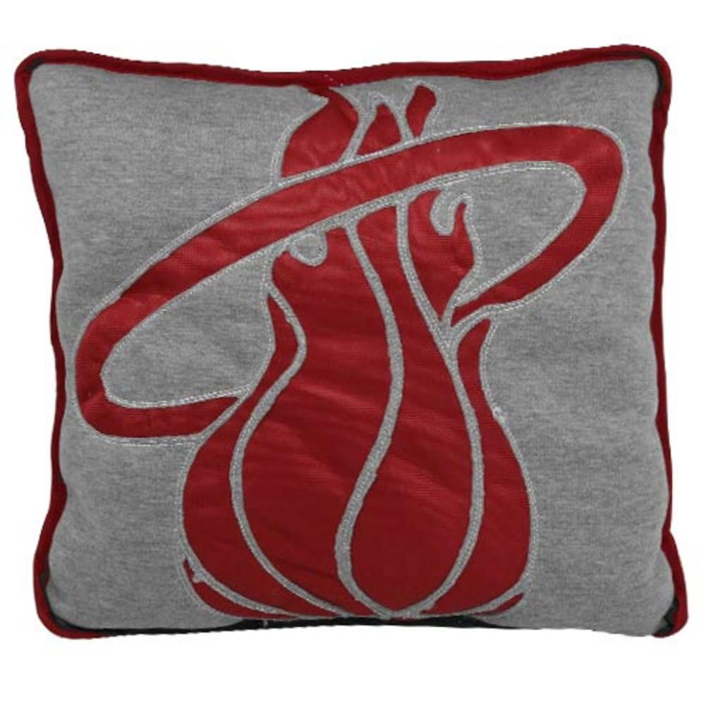 Miami Heat Big Logo Reverse Applique Pillow - Red-Ash
