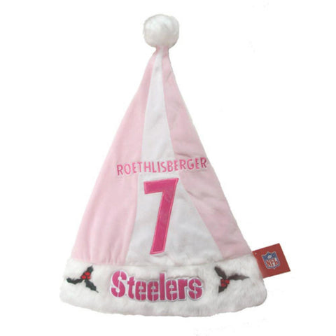 Forever Collectibles NFL Pink Santa Hats - Pittsburgh Steelers Ben Roethlisberger