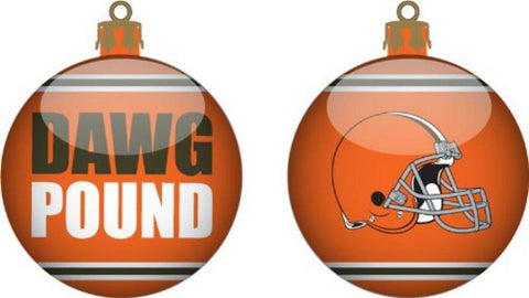 2013 NFL Cleveland Browns Football Team Logo with Slogan Glass Ball Ornament