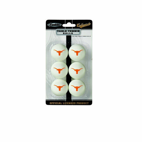 Franklin NCAA University of Texas 6-Pack Table Tennis Balls