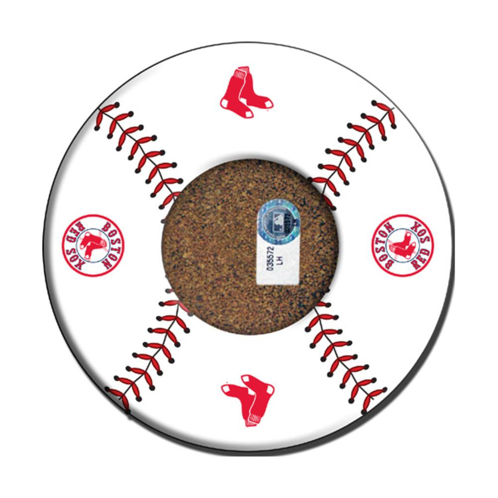 2009 Game Used dirt in Boston Red Sox logo set of 4 coasters baseball logo