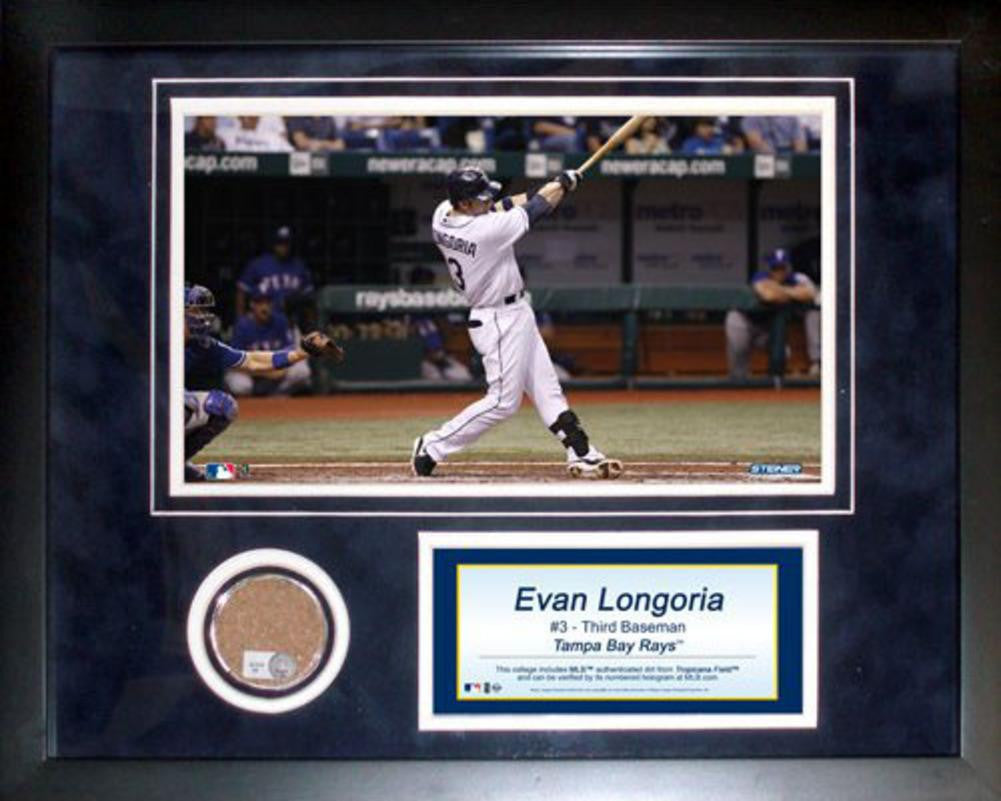Steiner Sports MLB Tampa Bay Devil Rays Evan Longoria 11 x 14-inch Mini Dirt Collage