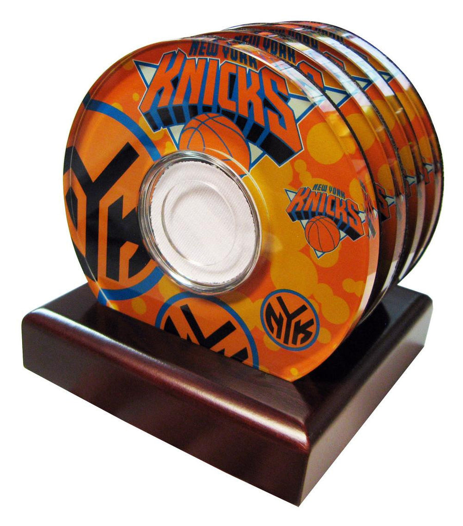 New York Knicks Coaster Set of 4 With Basketballl Uniform Swatch