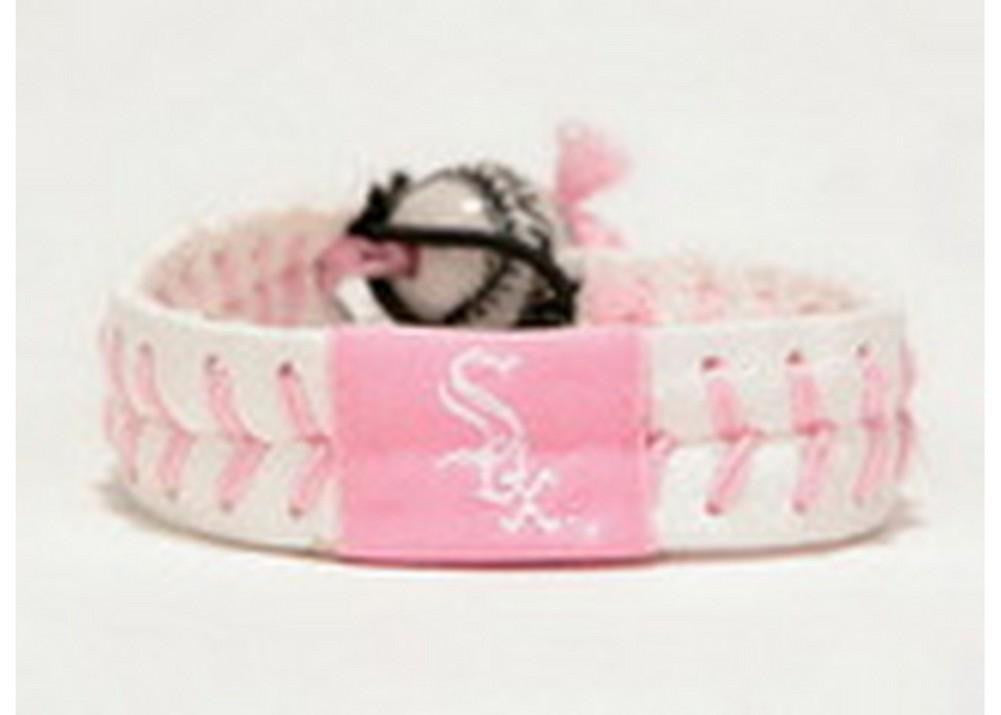 Gamewear MLB Leather Wrist Band - White Sox (Pink)
