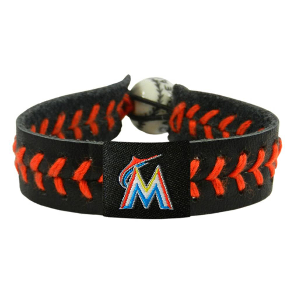 Miami Marlins Team Color Black-Red Baseball Bracelet