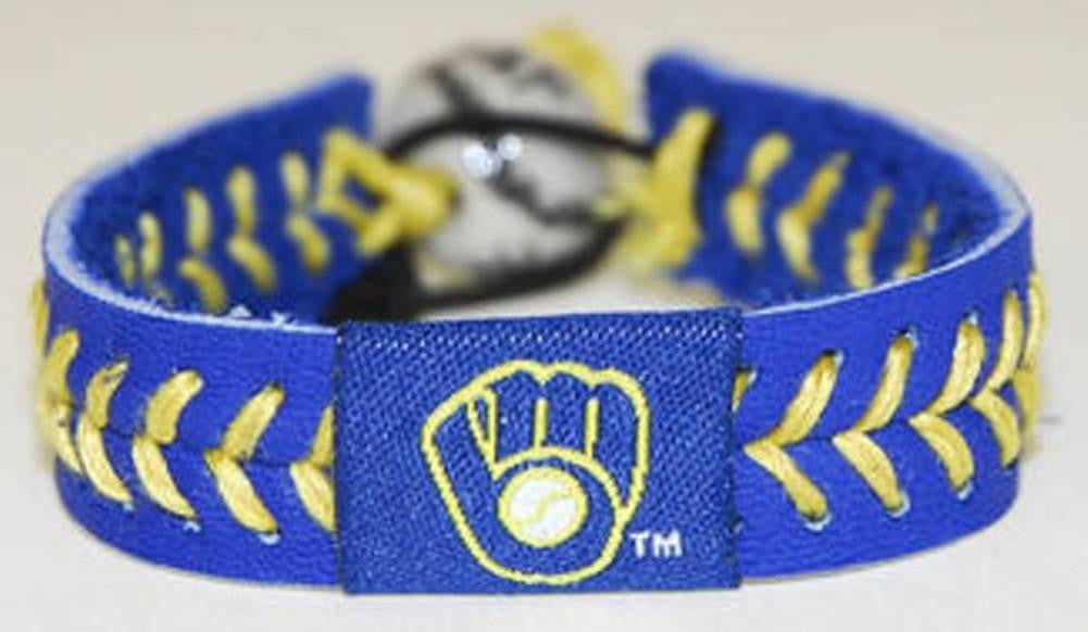 Gamewear MLB Leather Wrist Band - Brewers (Blue-Gold)