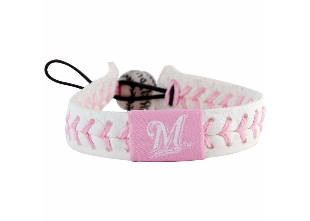 Milwaukee Brewers White and Pink Band