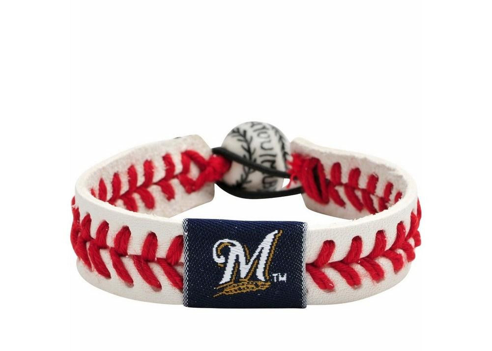 Gamewear MLB Leather Wrist Band - Brewers (Red)