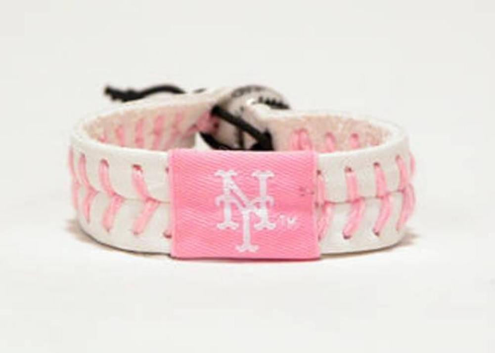 Gamewear MLB Leather Wrist Band - Mets (Pink)