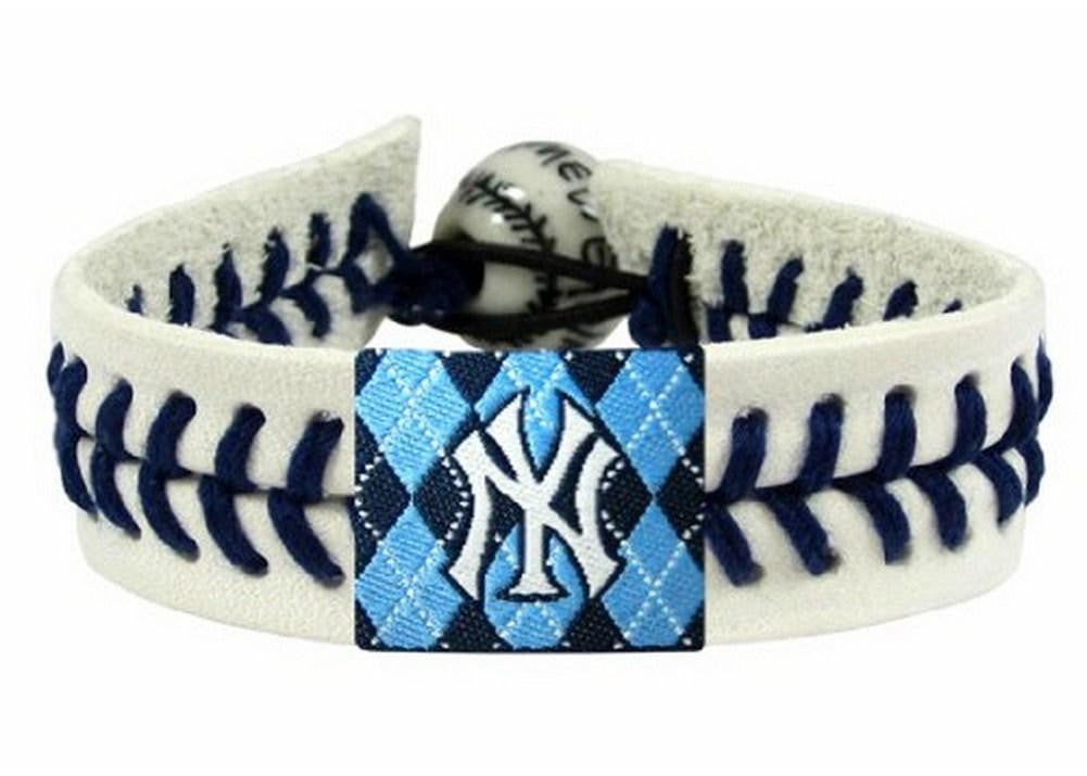 MLB New York Yankees Genuine Argyle Baseball Bracelet