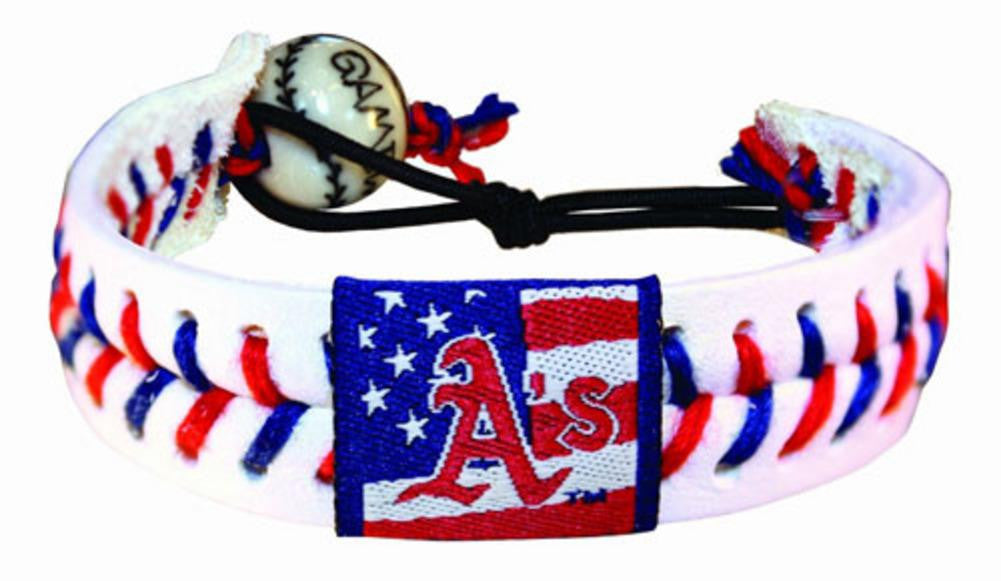 MLB Oakland Athletics Stars and Stripes Classic Baseball Bracelet
