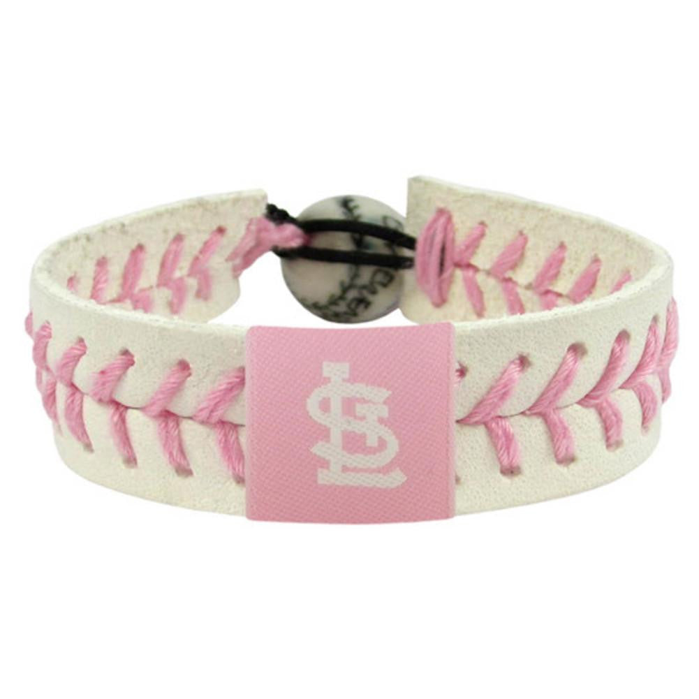 Gamewear MLB Leather Wrist Band - St. Louis Cardinals - Pink Style
