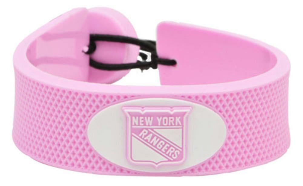 New York Rangers NHL Pink Hockey Bracelet