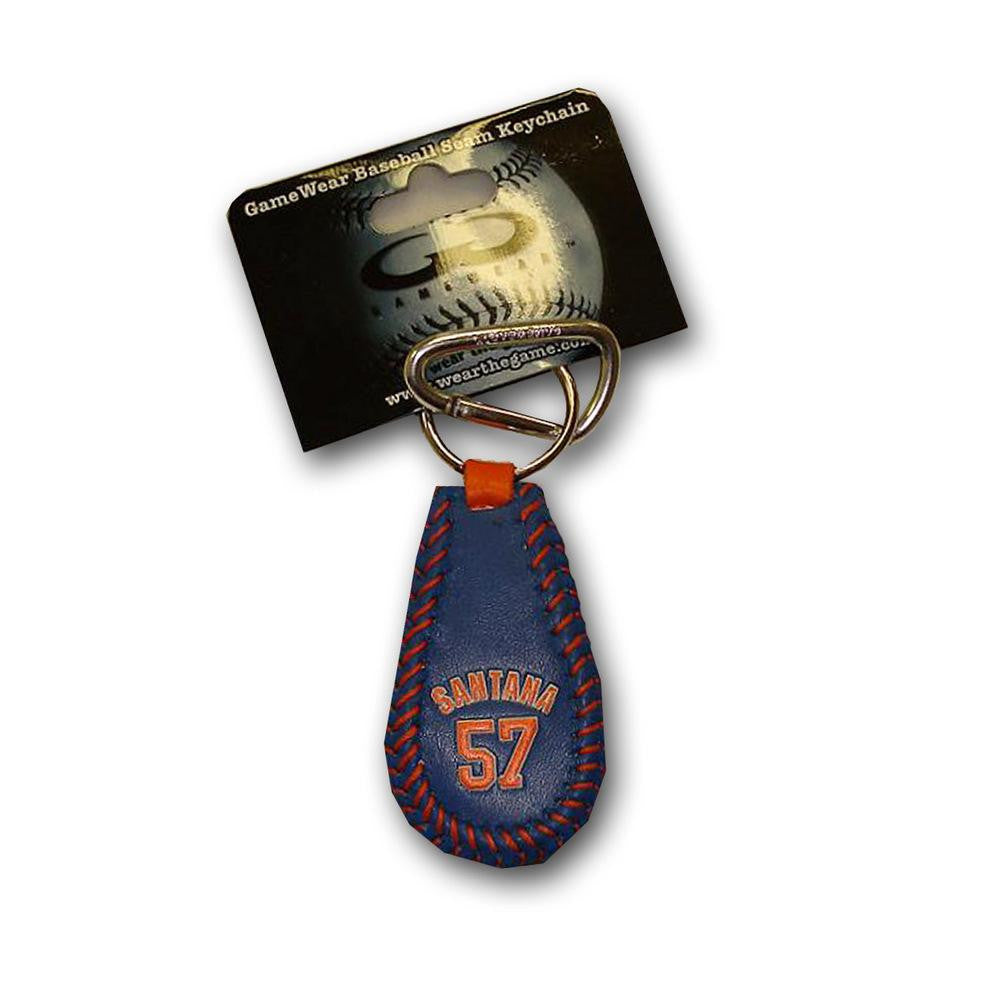 MLB New York Mets Johan Santana Team Color Baseball Keychain