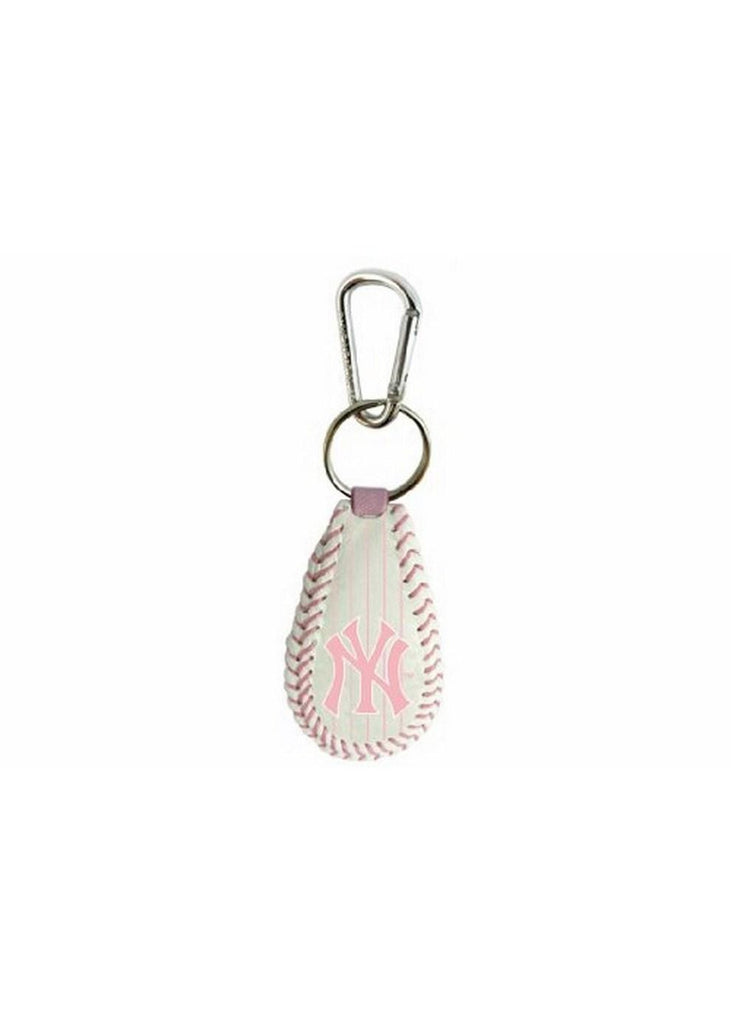 MLB New York Yankees Pink Pinstripe Baseball Keychain