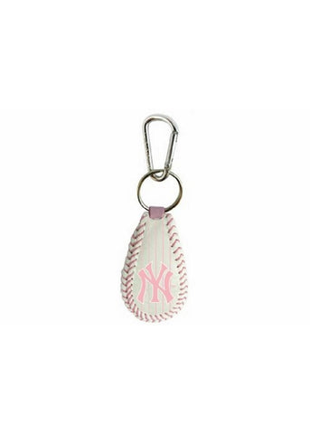 MLB New York Yankees Pink Pinstripe Baseball Keychain