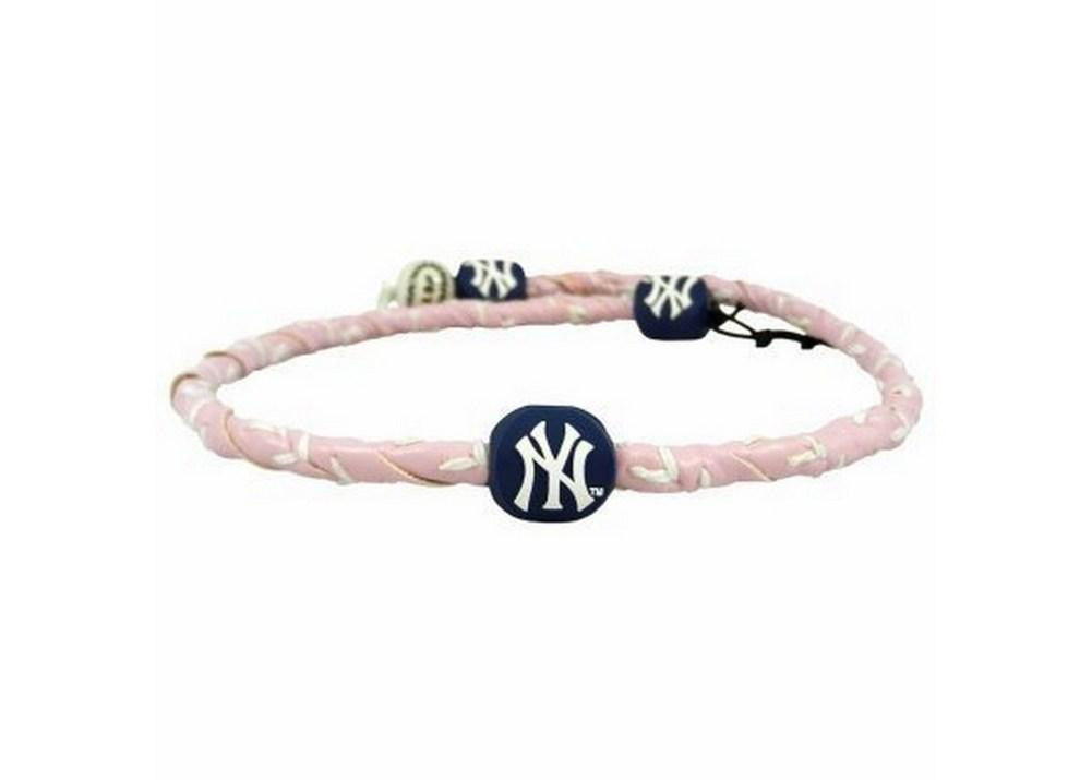 New York Yankees Pink Frozen Rope Baseball Necklace