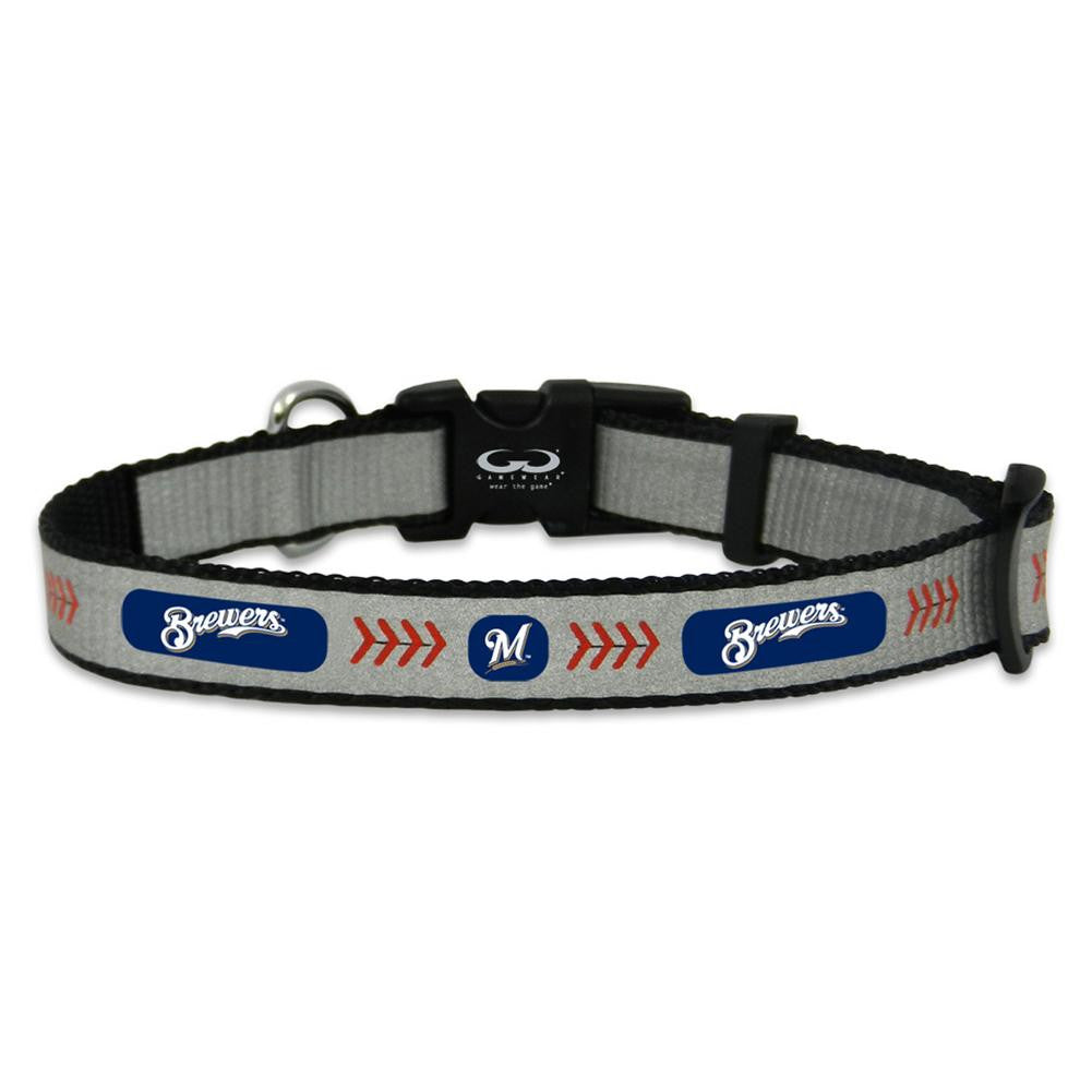 Small- Gamewear Reflective Pet Collar- Milwaukee Brewers