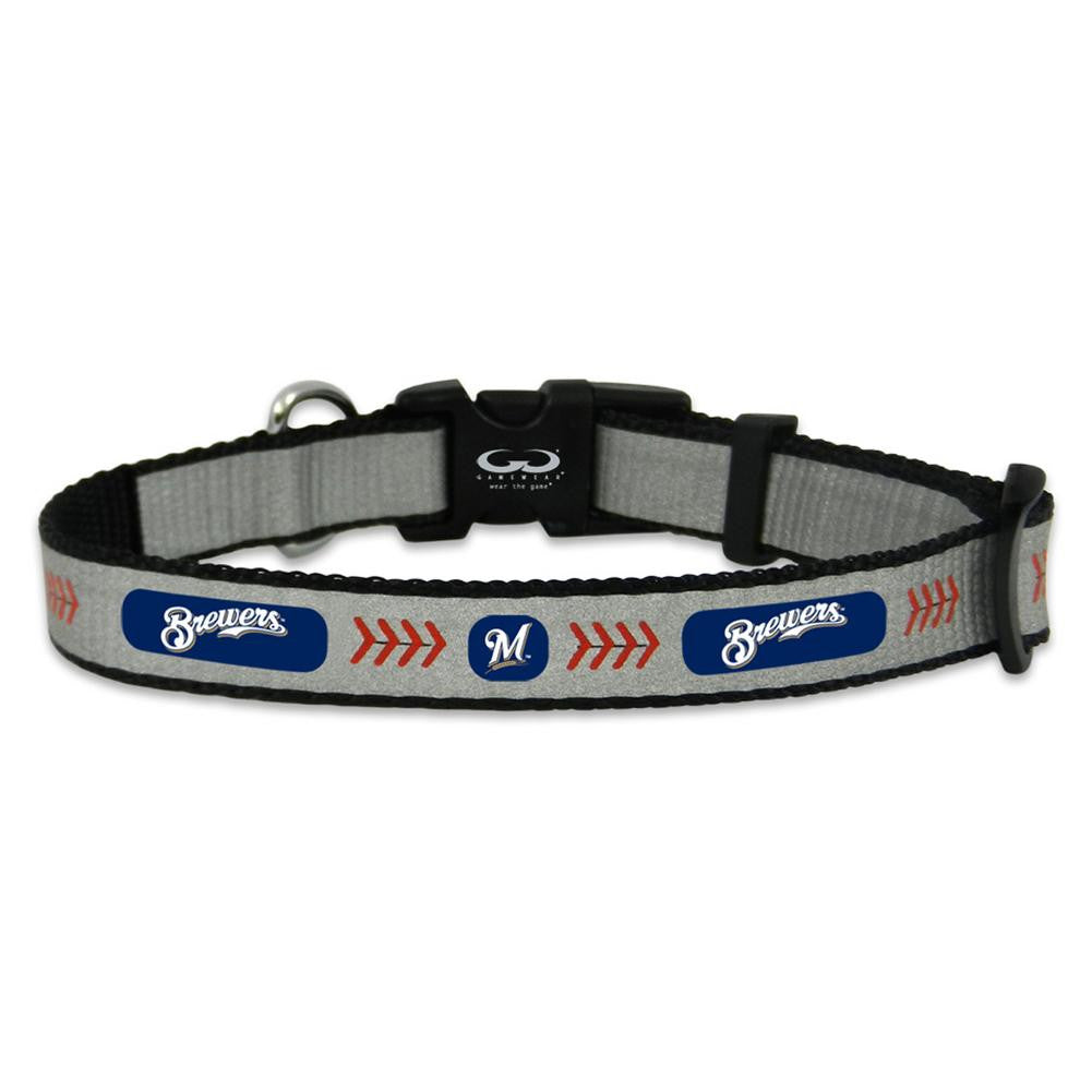 XSmall- Gamewear Reflective Pet Collar- Milwaukee Brewers