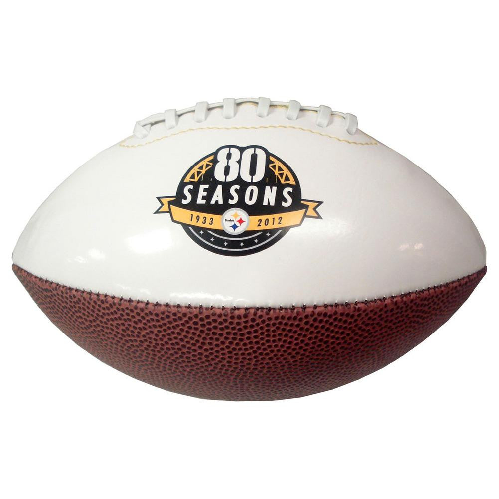 Mini Steelers 80Th Anniversary White Panel Football