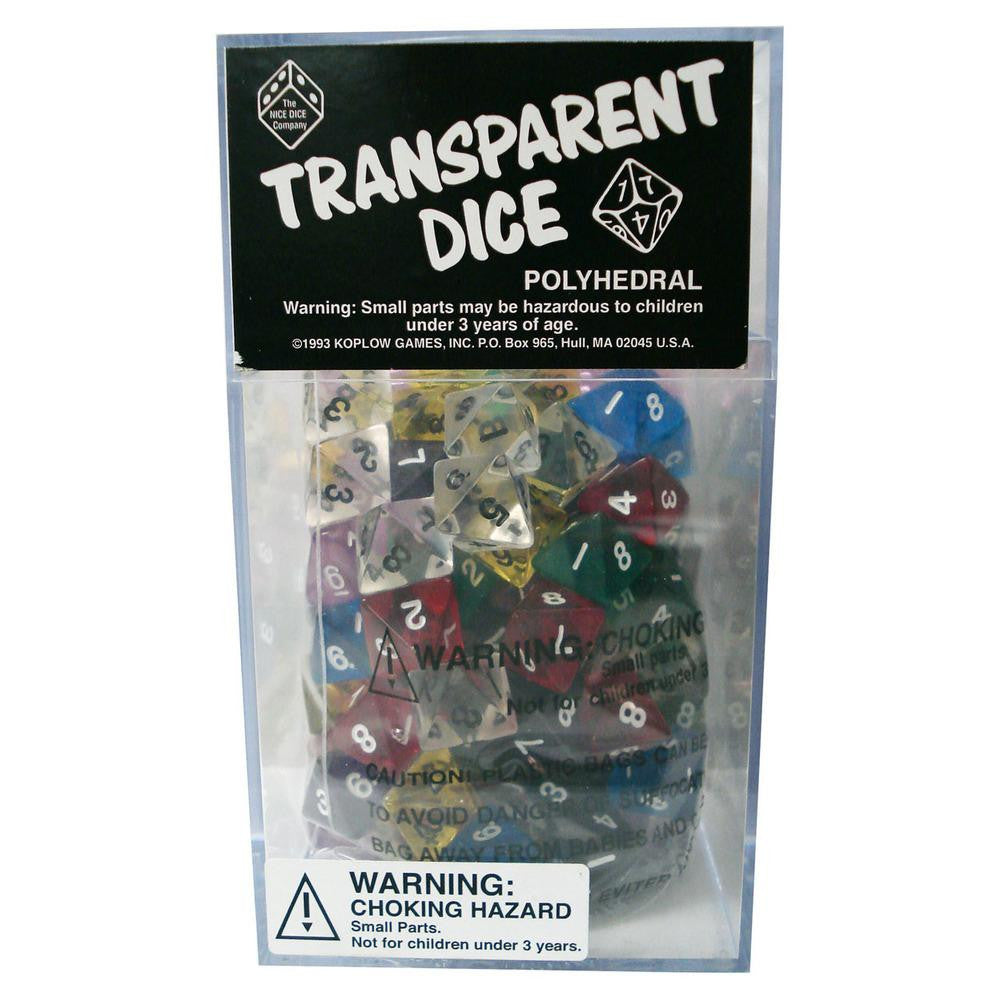 D8 Transparent Dice Box Of 100 Dice