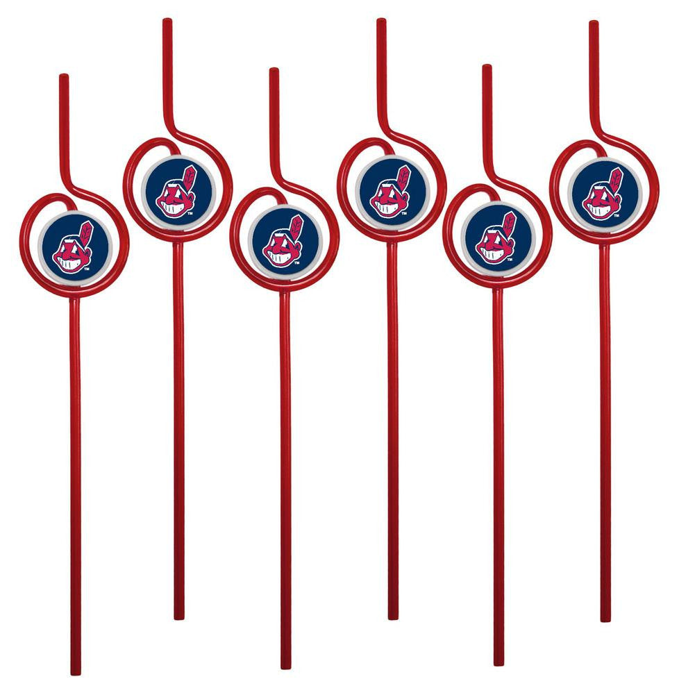 MLB Cleveland Indians Team Sip Straw 6-Pack