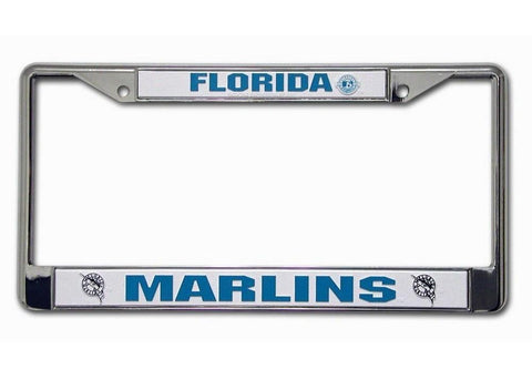 Chrome License Plate Frame - Florida Marlins