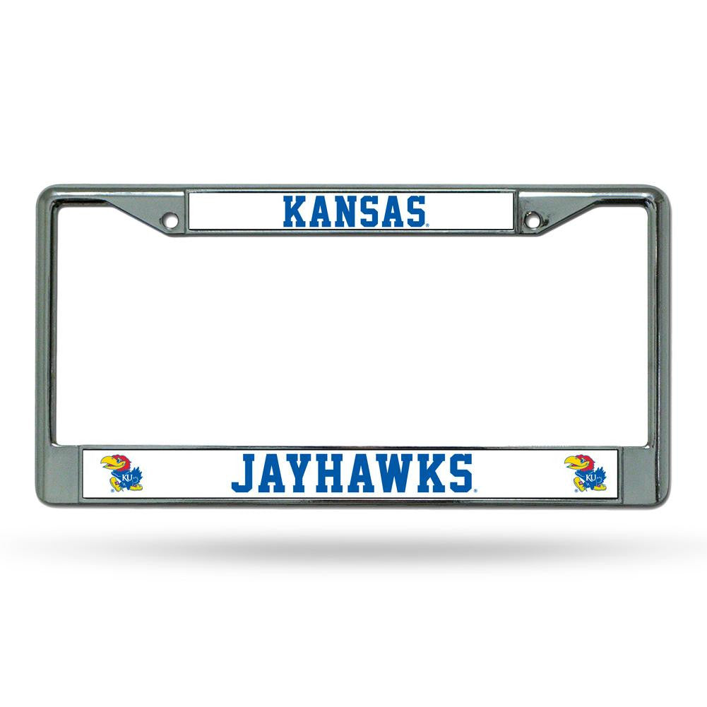 Chrome License Plate Frame - Kansas Jayhawks
