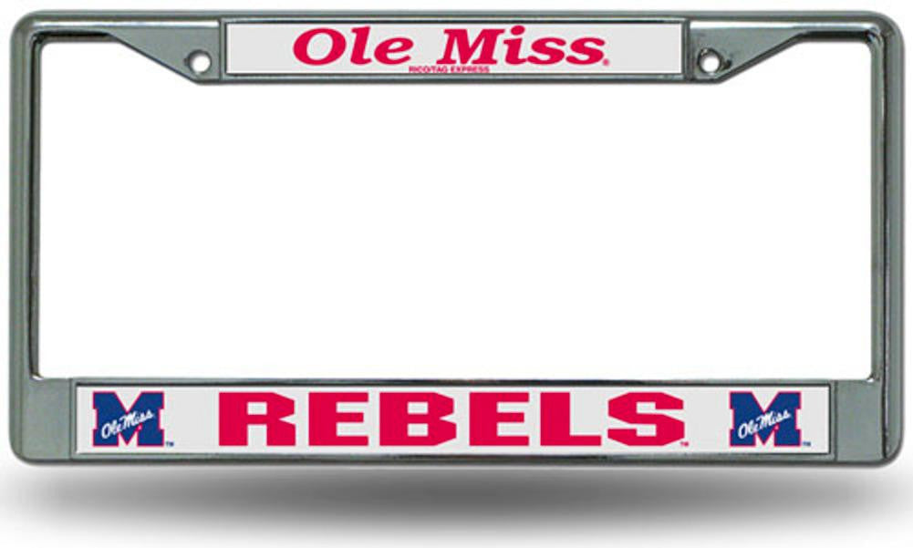 Chrome License Plate Frame - Mississippi Rebels