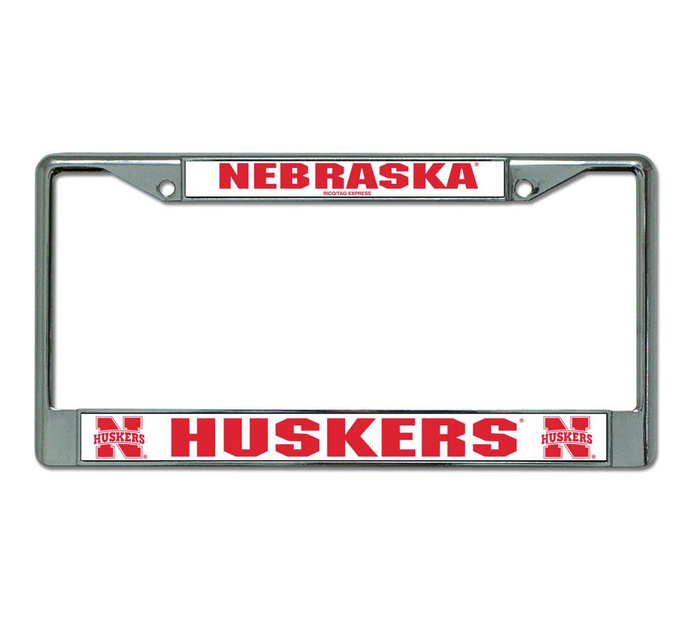 Chrome License Plate Frame - Nebraska Cornhuskers