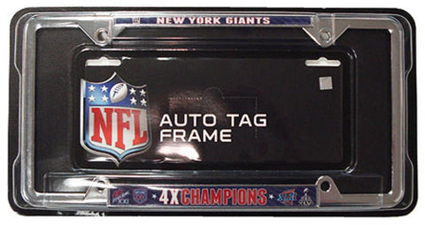 Rico Chrome License Plate Frame - NFL Super Bowl 46 Champion New York Giants