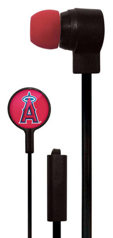Mizco MLB Anaheim Angels Big Logo black cord earbuds