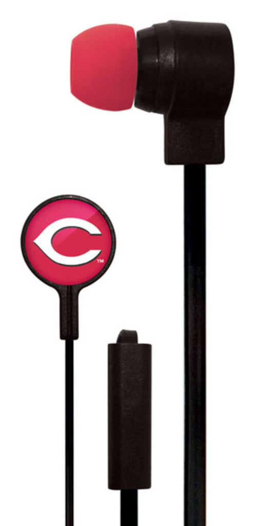 Mizco MLB Cincinnati Reds Big Logo black cord earbuds