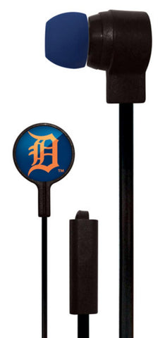 Mizco MLB Detroit Tigers Big Logo black cord earbuds