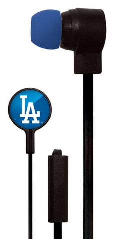 Mizco MLB Los Angeles Dodgers Big Logo black cord earbuds