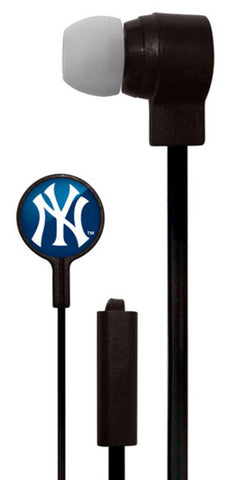 MLB Big Logo black cord earbuds New York Yankees