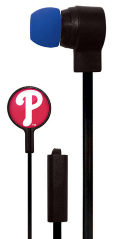 Mizco MLB Philadelphia Phillies Big Logo black cord earbuds