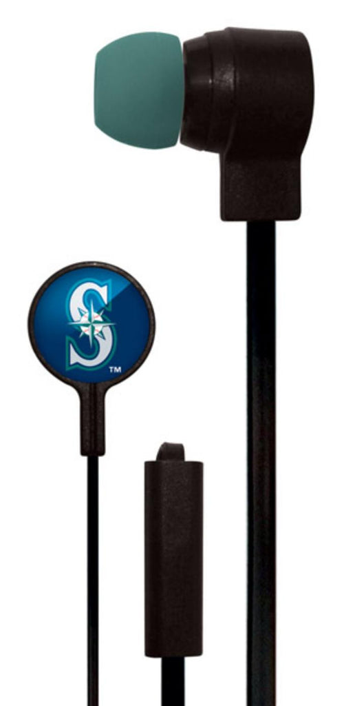 Mizco MLB Seattle Mariners Big Logo black cord earbuds
