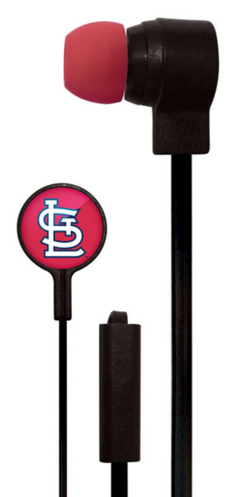 Mizco MLB St. Louis Cardinals Big Logo black cord earbuds