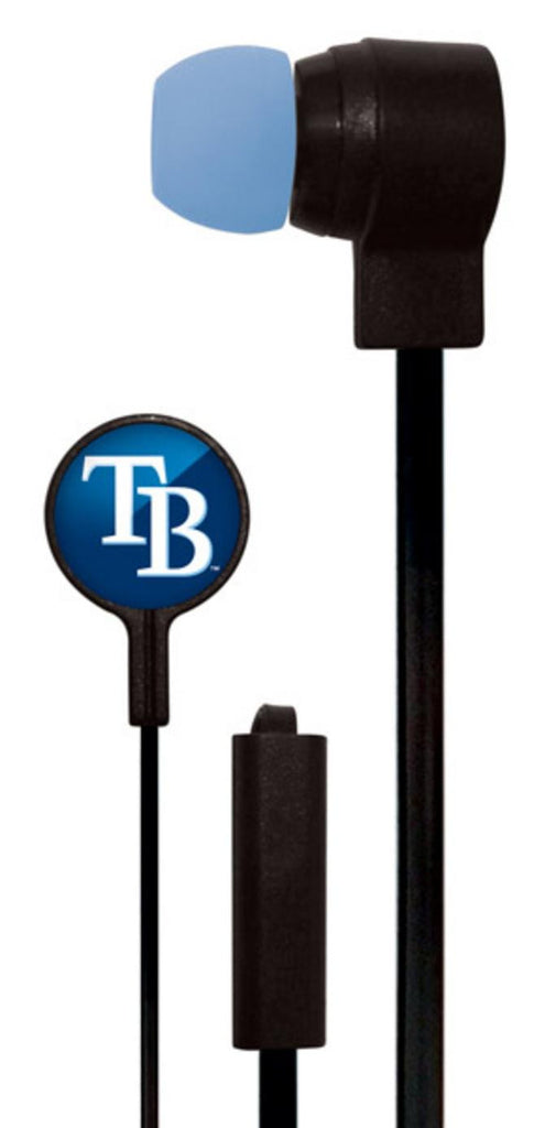 Mizco MLB Tampa Bay Rays Big Logo black cord earbuds