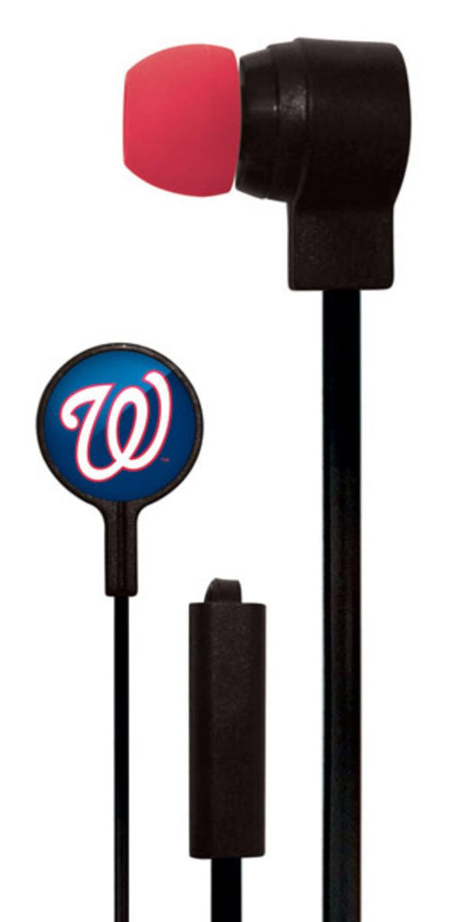 Mizco MLB Washington Nationals Big Logo black cord earbuds